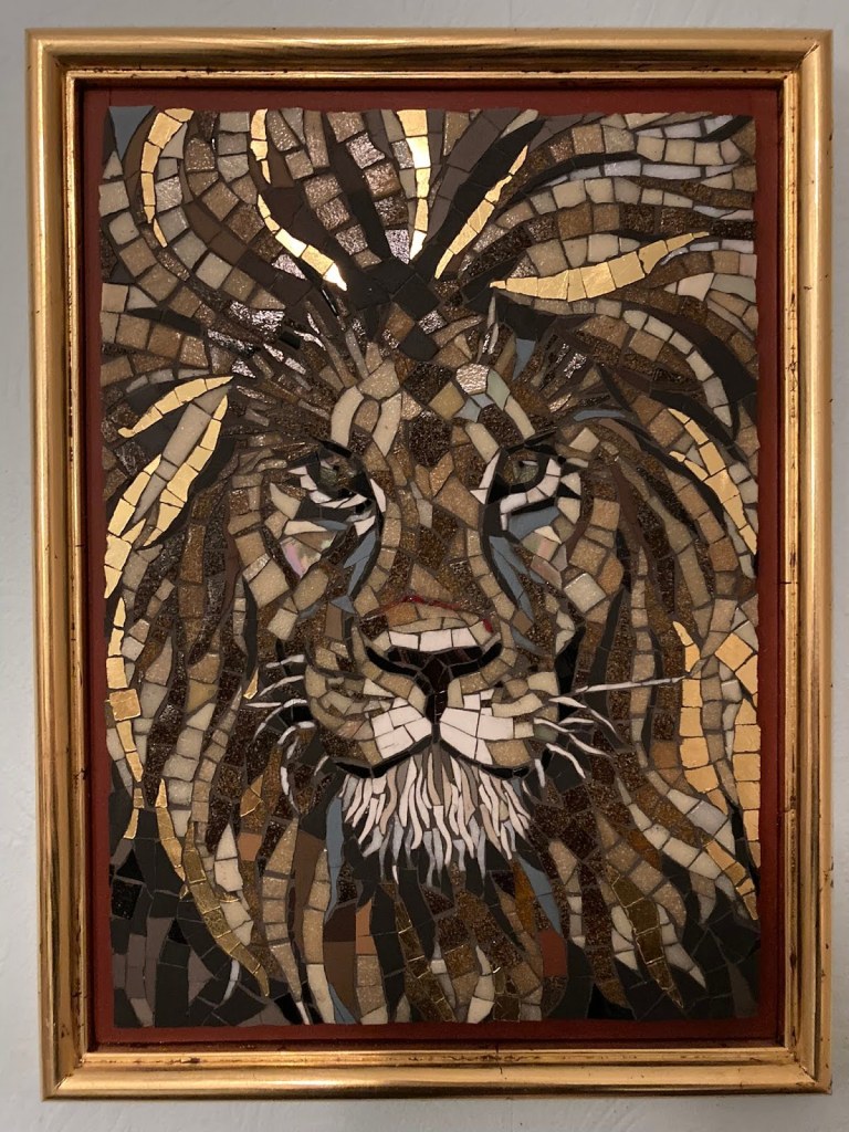 A mosaic of a lion